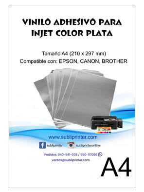 vinilo, vinil, Plata, Plateado, impresion, imprimible inkjet, impresion sistema continuo, impresion en tinta, impresion en impresora epson, impresion en impresora canon, envios provincia